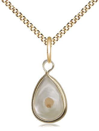 14kt Gold Filled Mustard Seed Pendant on a 18 inch Gold Plate Light Curb chain