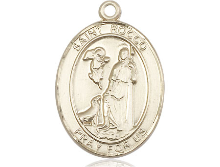 14kt Gold Saint Rocco Medal