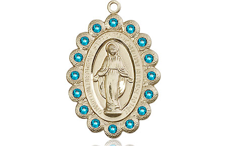 14kt Gold Filled Miraculous Medal with Zircon Swarovski stones