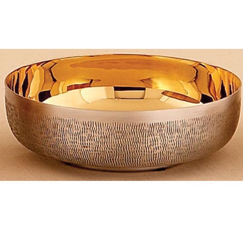 Open Ciborium - 6?&quot; Bowl, Silver-ox Gold-Line-Textured