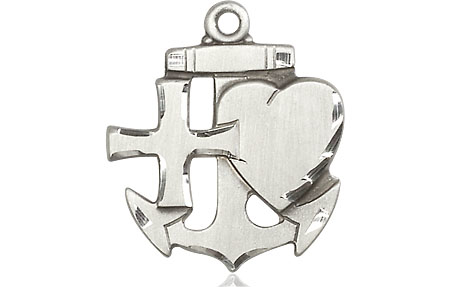 Sterling Silver Faith, Hope &amp; Charity Medal