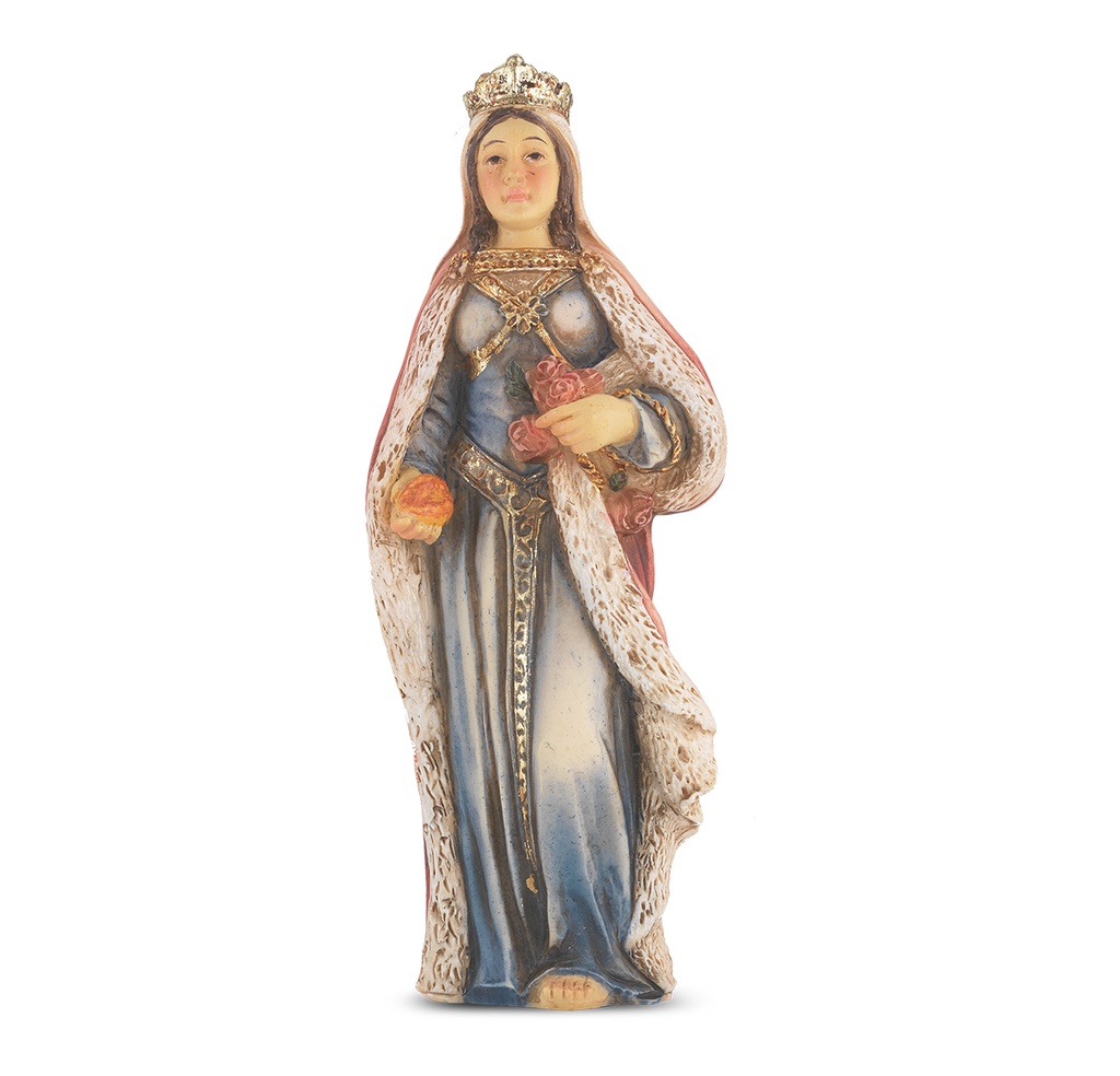 4" Cold Cast Resin Hand Painted Statue of St Elizabeth of Hungary 