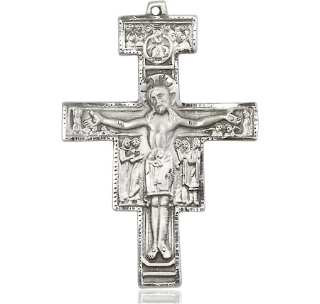 Sterling Silver San Damiano Crucifix Medal