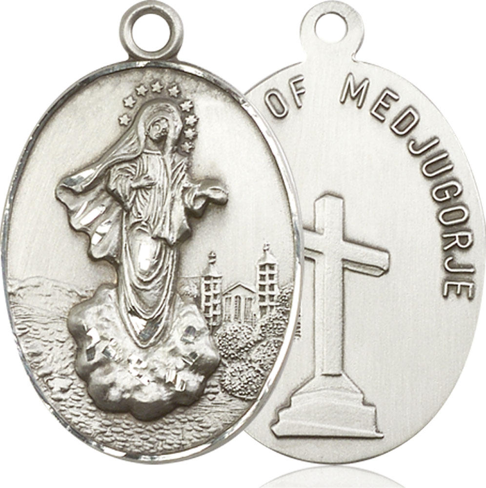 Sterling Silver Our Lady of Medugorje Medal