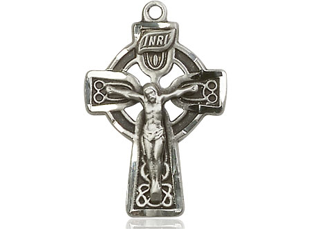 Sterling Silver Celtic Crucifix Medal