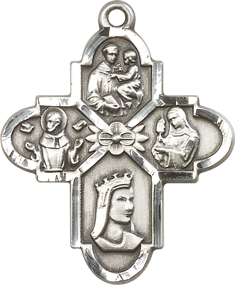 Sterling Silver Franciscan 4-Way Medal