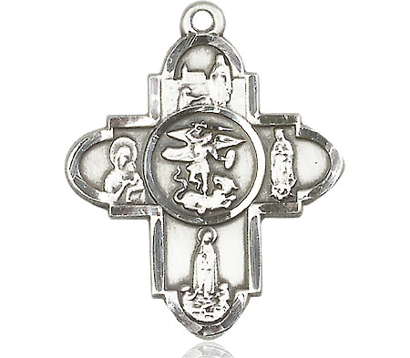 Sterling Silver Our Lady 5-Way Medal