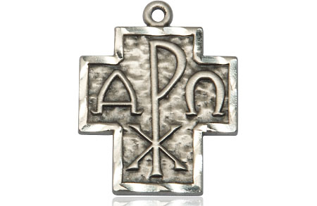 Sterling Silver Alpha &amp; Omega Medal