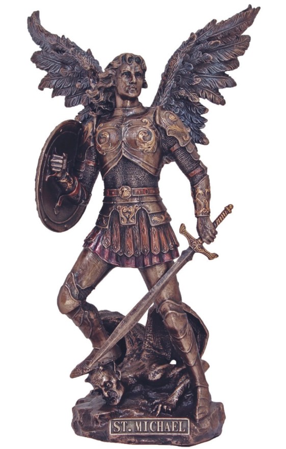 12 1/2&quot; Bronze Colored St. Michael