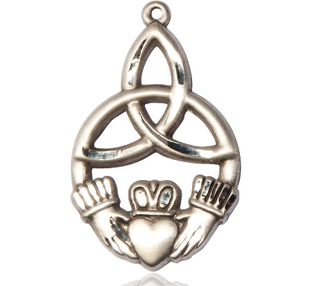 Sterling Silver Irish Knot Claddagh Medal