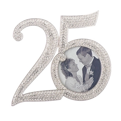 4.25&quot;H 25th Rhinestone Frame