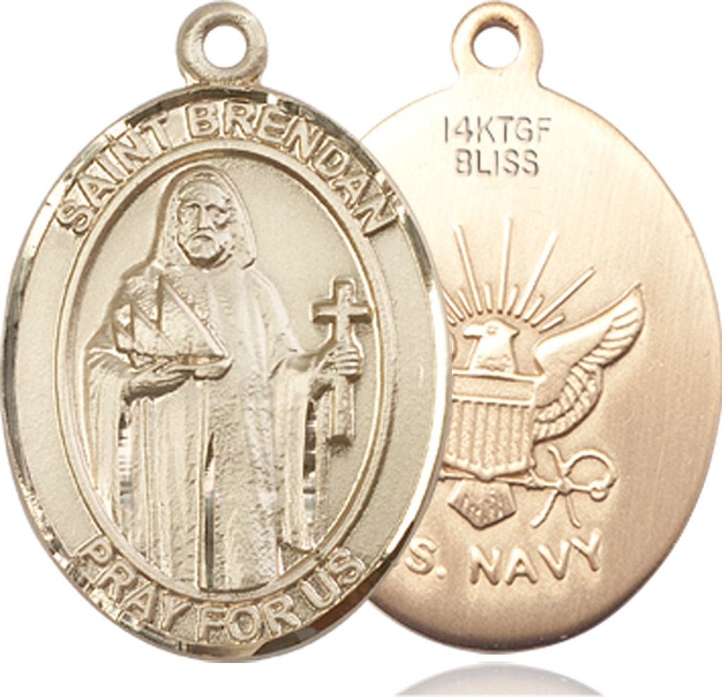14kt Gold Filled Saint Brendan Navy Medal