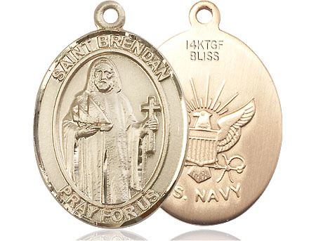 14kt Gold Filled Saint Brendan Navy Medal
