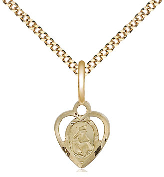 14kt Gold Filled Our Lady of la Salette Pendant on a 18 inch Gold Plate Light Curb chain