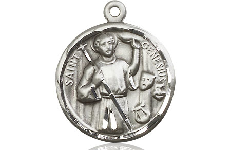 Sterling Silver Saint Genesius of Rome Medal