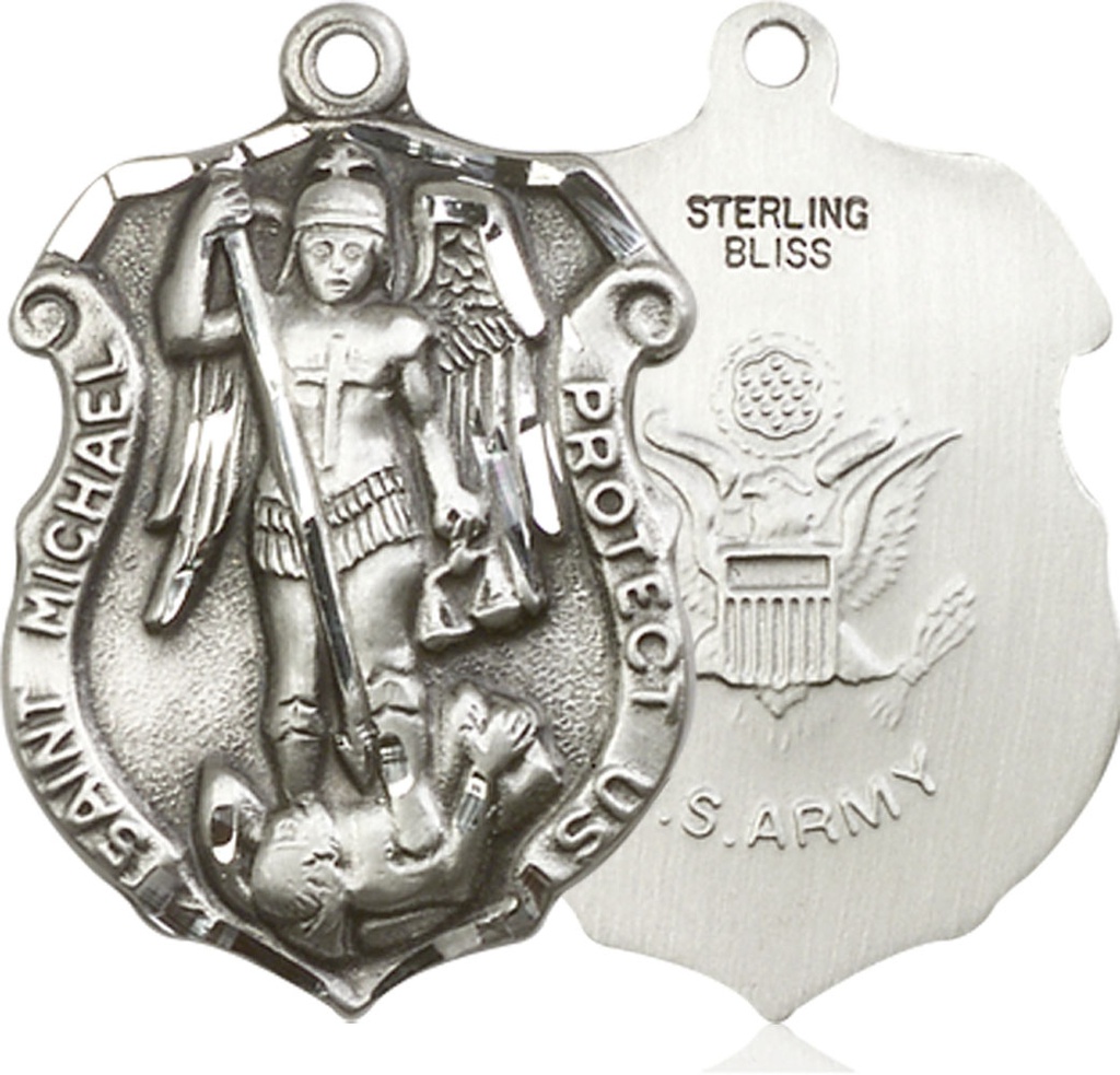 Sterling Silver Saint Michael Army Medal
