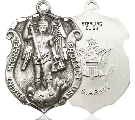 Sterling Silver Saint Michael Army Medal