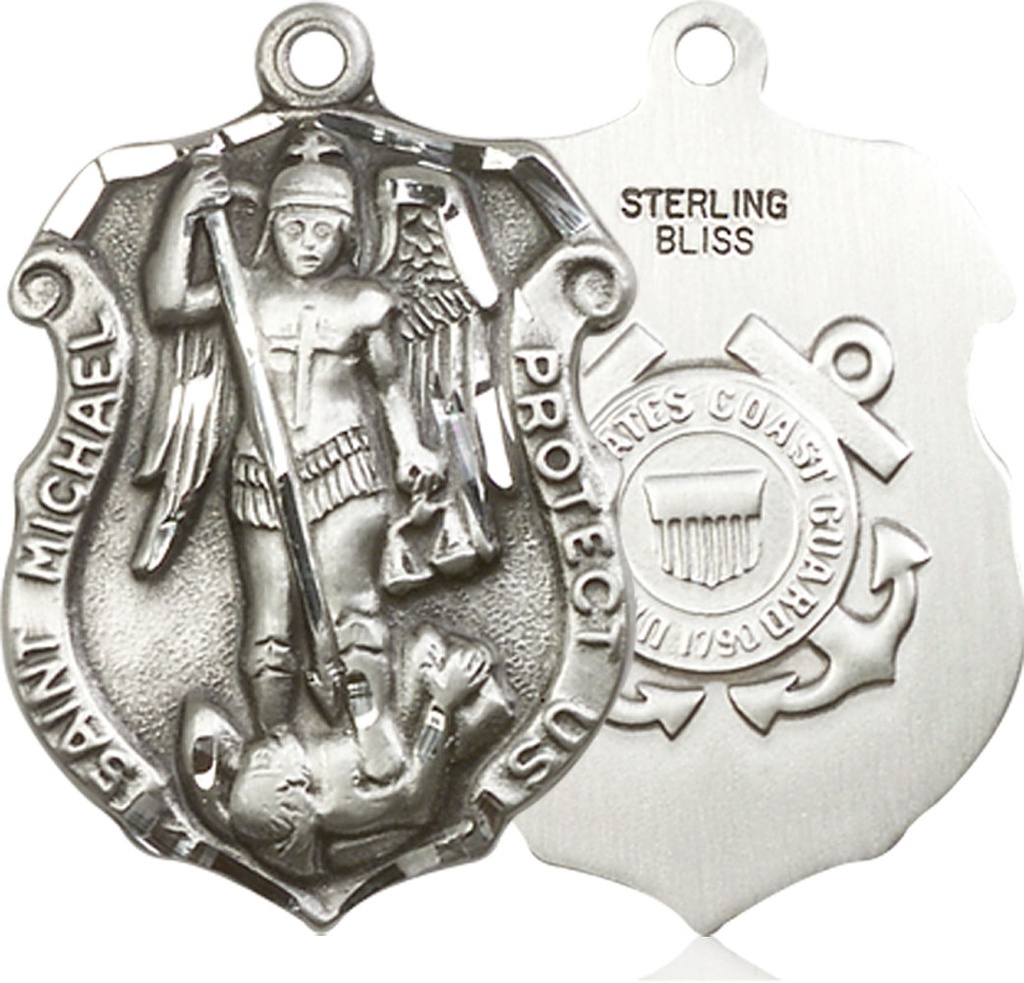 Sterling Silver Saint Michael Coast Guard Medal