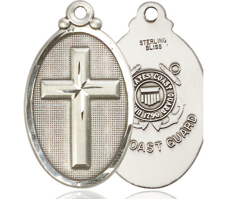 Sterling Silver Cross Coast Guard Medal