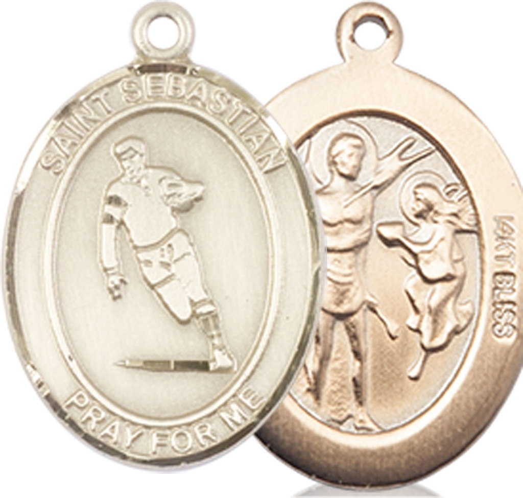 14kt Gold Saint Sebastian Rugby Medal