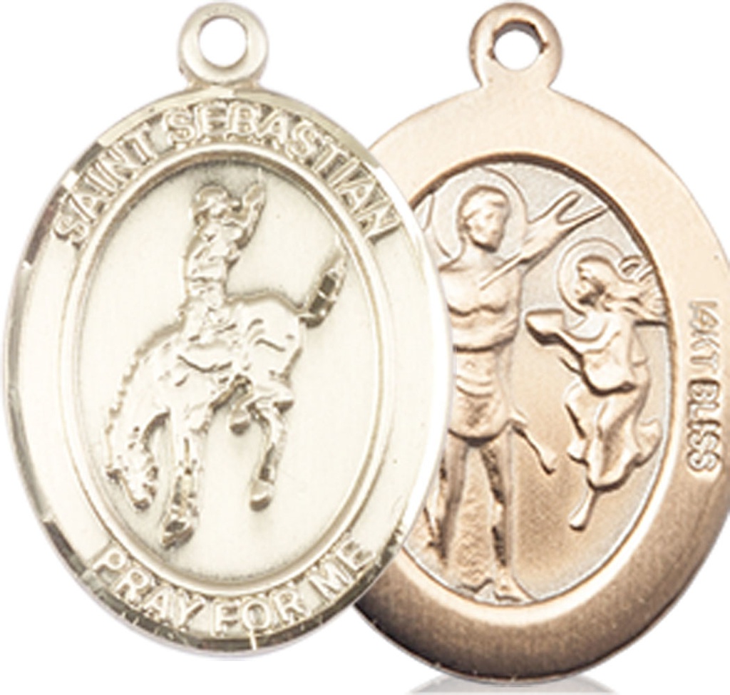 14kt Gold Saint Sebastian Rodeo Medal