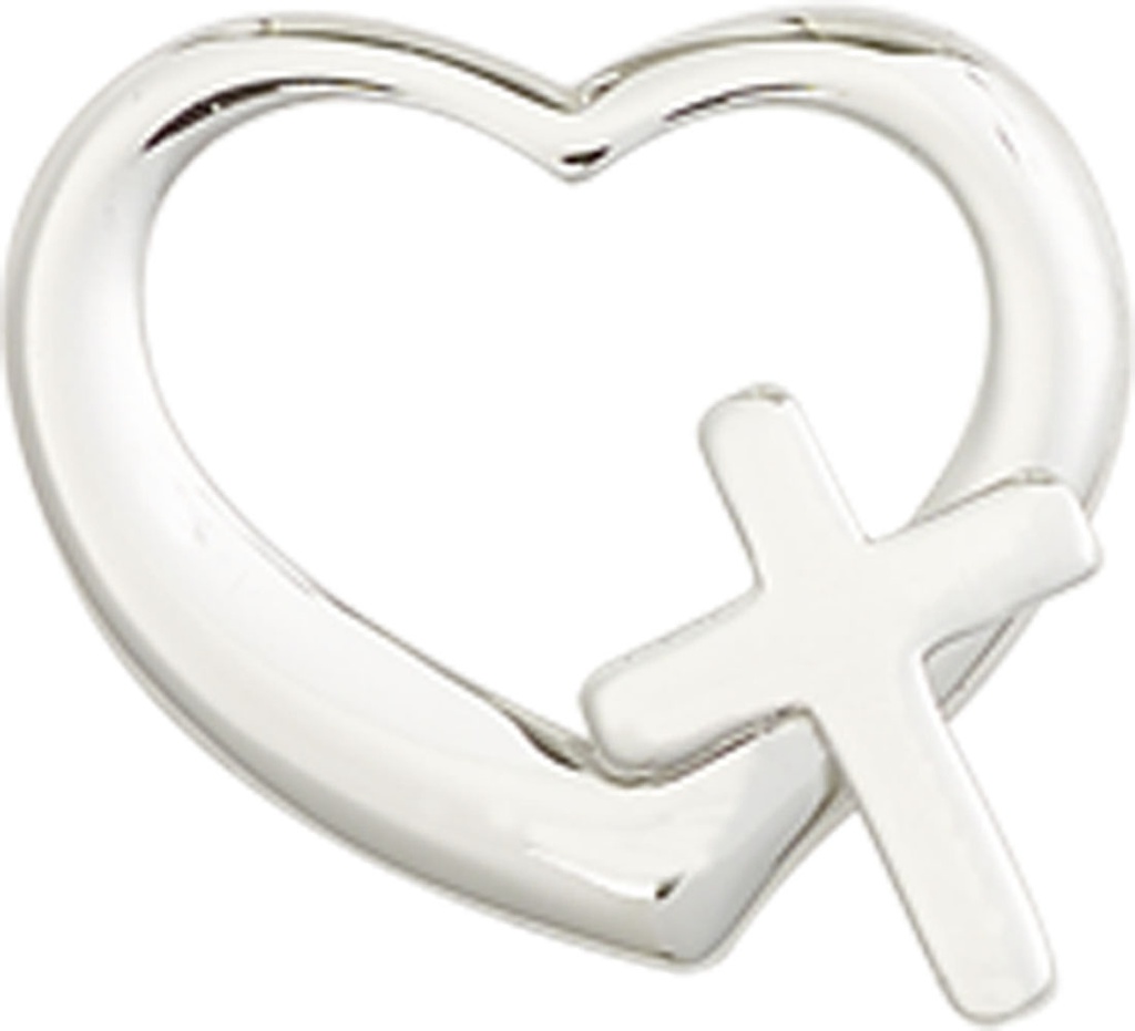 Sterling Silver Heart Cross Medal