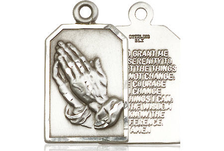 Sterling Silver Praying Hands Medal