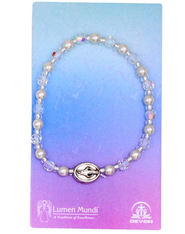 Kid's Crystal and Pearl Bracelet – Clear