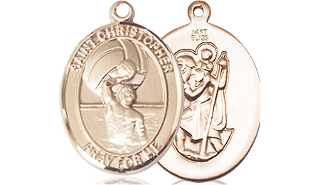 14kt Gold Saint Christopher Water Polo-Men Medal