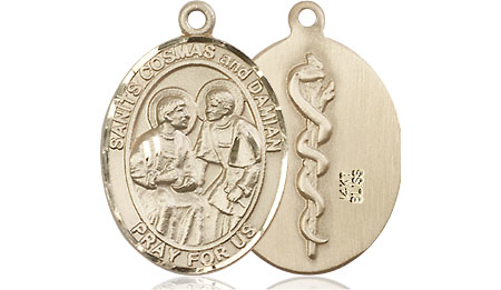 14kt Gold Saints Cosmas &amp; Damian Doctors Medal