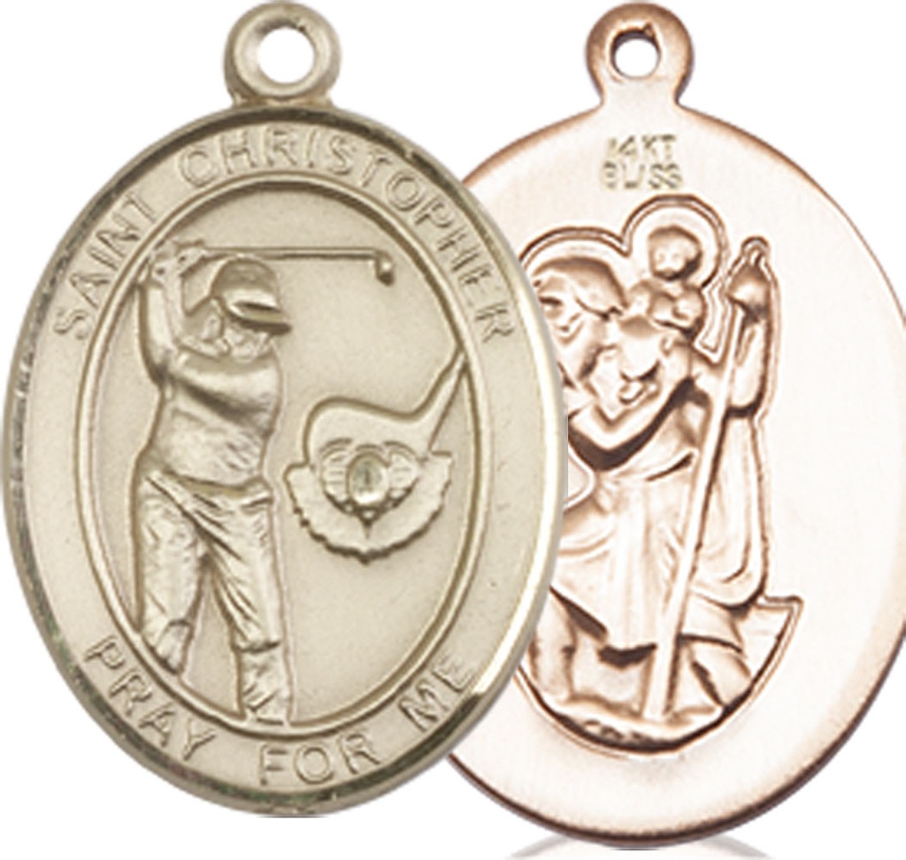 14kt Gold Saint Christopher Golf Medal