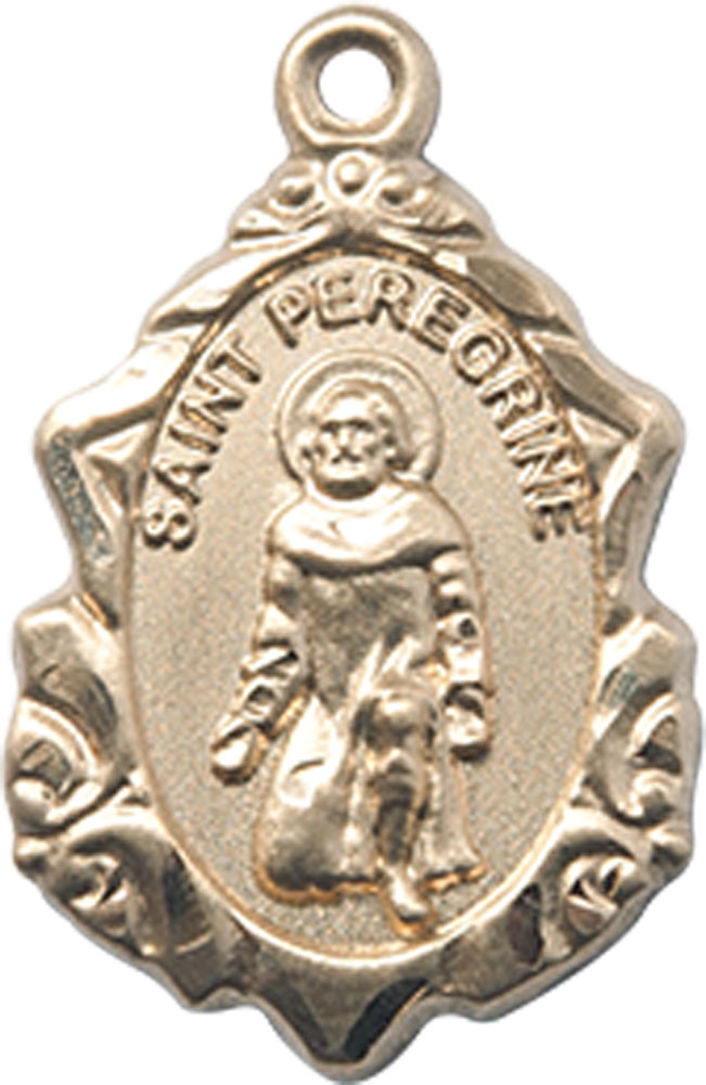 14kt Gold Saint Peregrine Medal