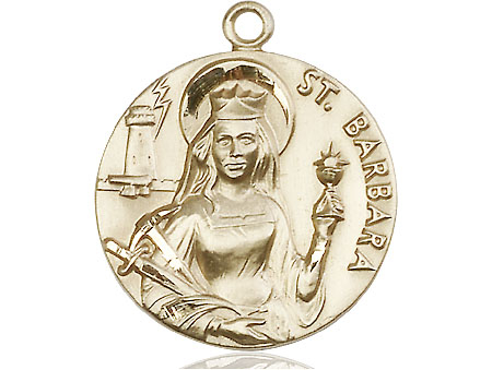 14kt Gold Saint Barbara Medal