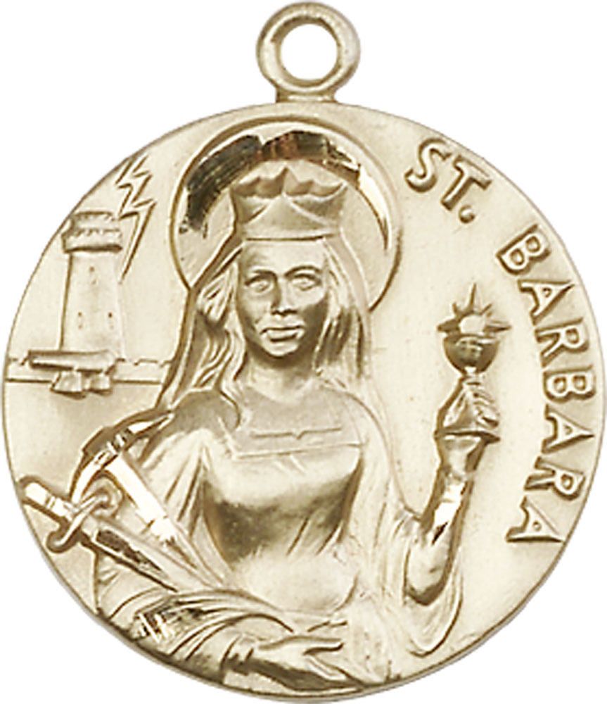 14kt Gold Saint Barbara Medal