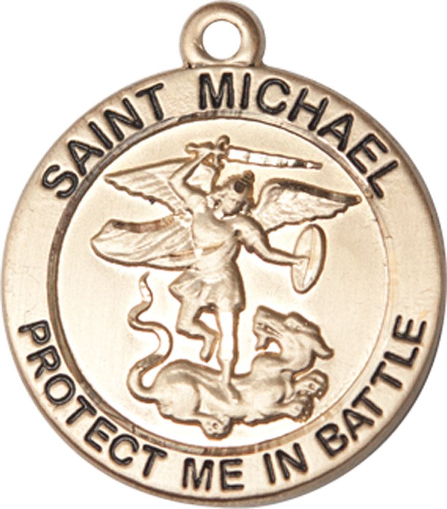 14kt Gold Saint Michael Guardian Angel Medal