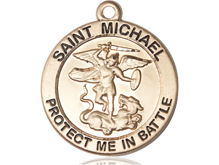 14kt Gold Saint Michael Guardian Angel Medal
