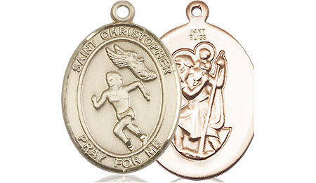 14kt Gold Saint Christopher Track&amp;Field Medal