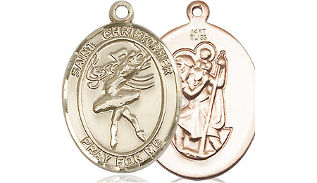 14kt Gold Saint Christopher Dance Medal