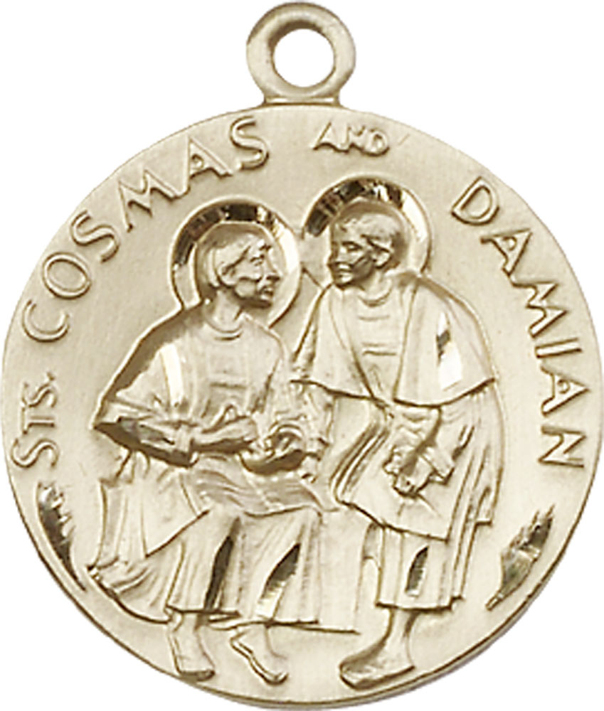 14kt Gold Saints Cosmas &amp; Damian Medal