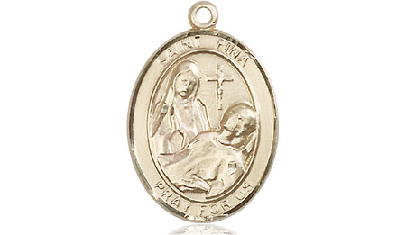 14kt Gold Saint Fina Medal
