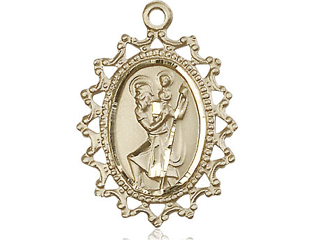 14kt Gold Saint Christopher Medal