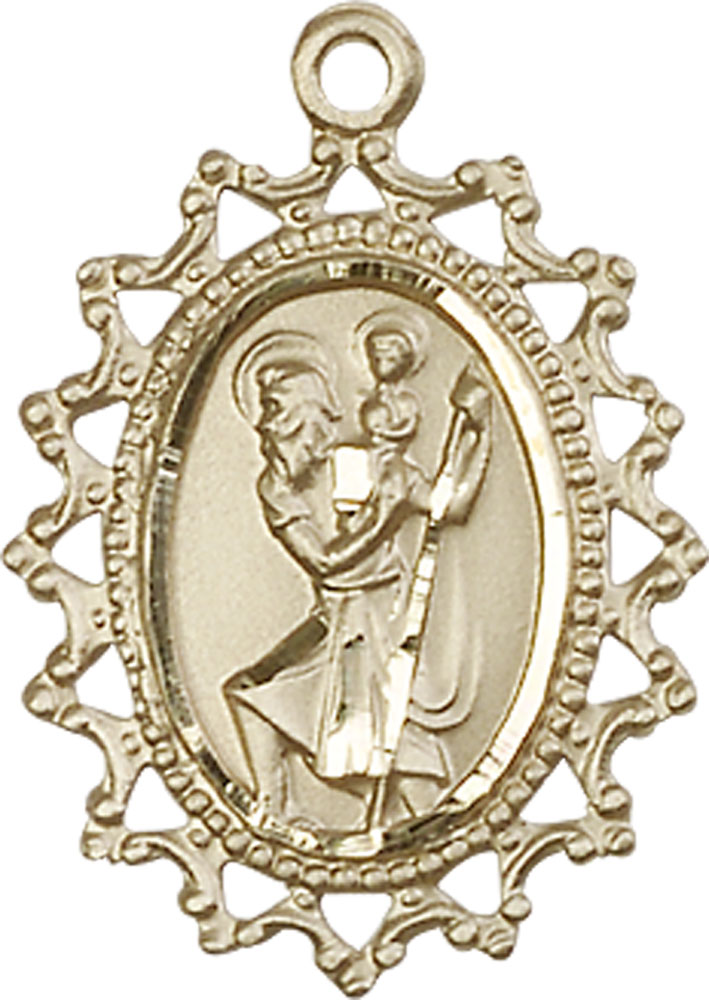 14kt Gold Saint Christopher Medal