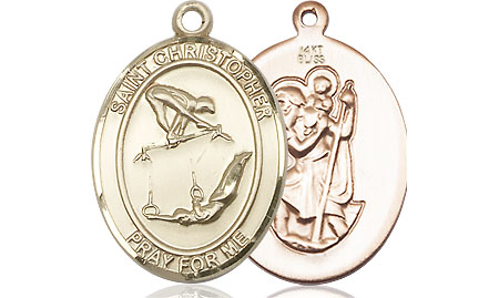 14kt Gold Saint Christopher Gymnastics Medal