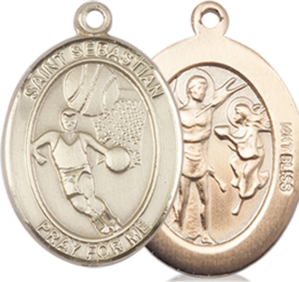 14kt Gold Saint Sebastian Basketball Medal