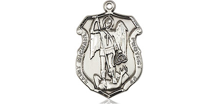 Sterling Silver Saint Michael the Archangel Shield Medal