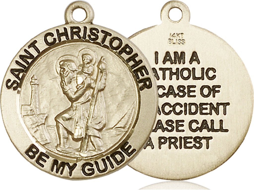14kt Gold Saint Christopher Medal