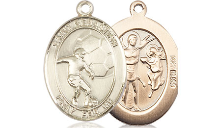 14kt Gold Saint Sebastian Soccer Medal