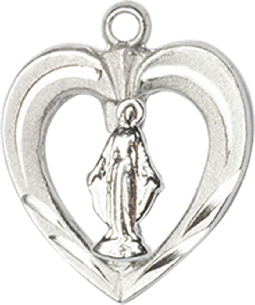 Sterling Silver Heart / Miraculous Medal