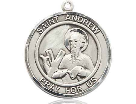 Sterling Silver Saint Andrew the Apostle Medal