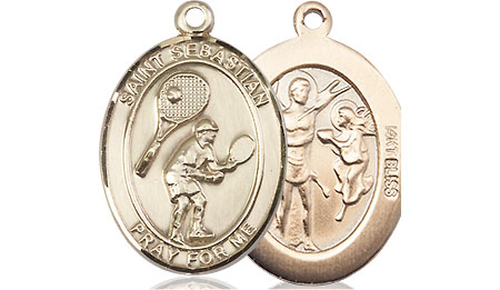 14kt Gold Saint Sebastian Tennis Medal